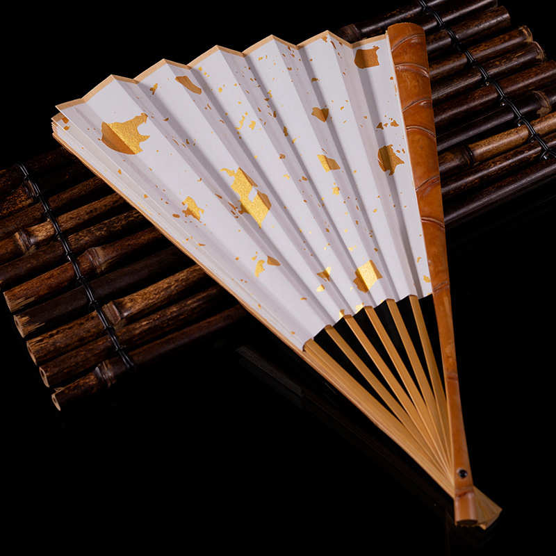 9.5寸罗汉竹折扇佛肚竹男士扇子文玩扇收藏扇空白苏工宣纸书法扇