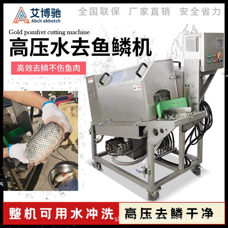 大型商用高压水去鱼鳞机脱电动刮除鱼鳞神器全自动打鱼鳞机