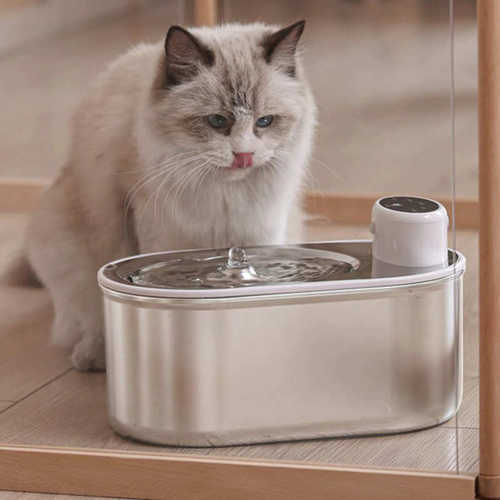 新款3l猫咪无线不锈钢静音水器喂宠物提醒带饮水机缺水