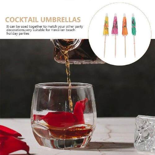 40 Pcs Paper Umbrella Picks Cocktail Sticks Drink Umbrellas