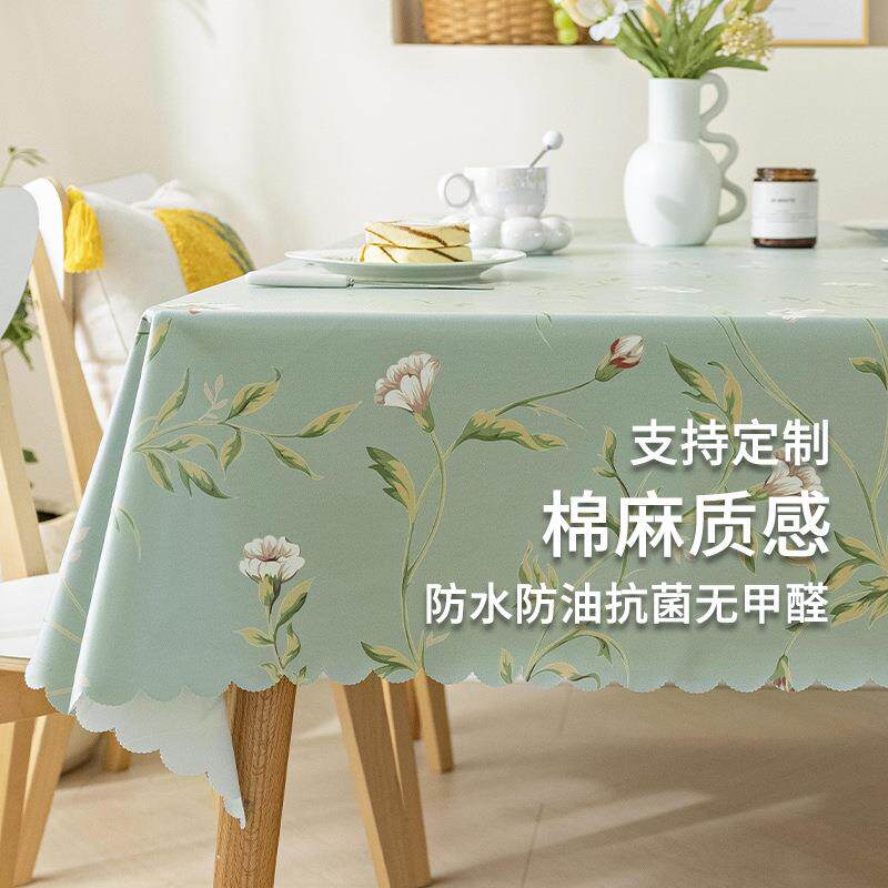 现货田园植物花卉棉麻布艺桌布防水防油免洗民宿酒店餐厅餐桌垫布