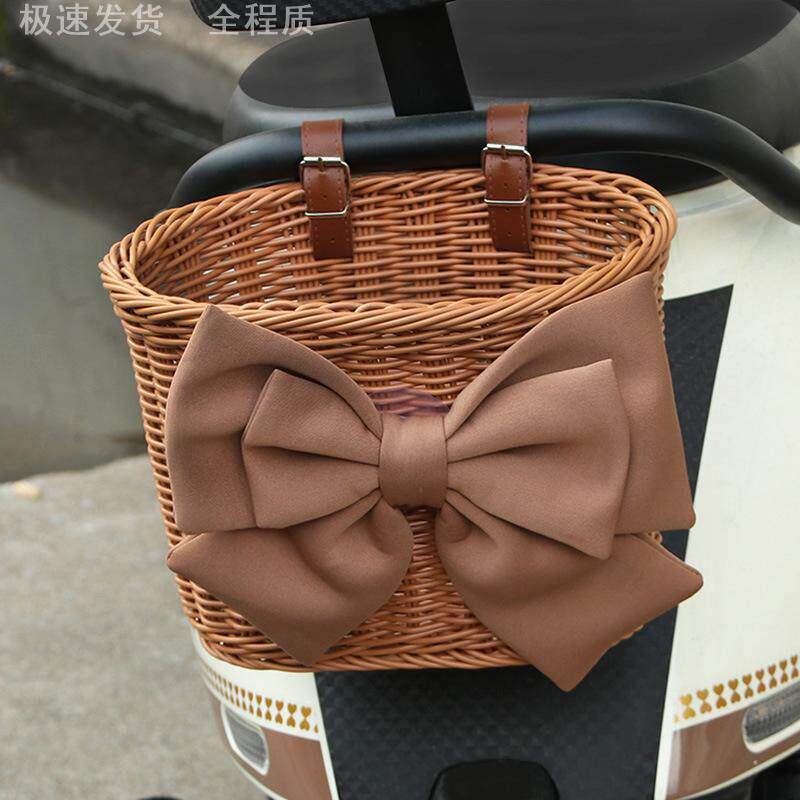 后尾置物大容量田园风摩托自行车放东西神器电动车特大号后车筐