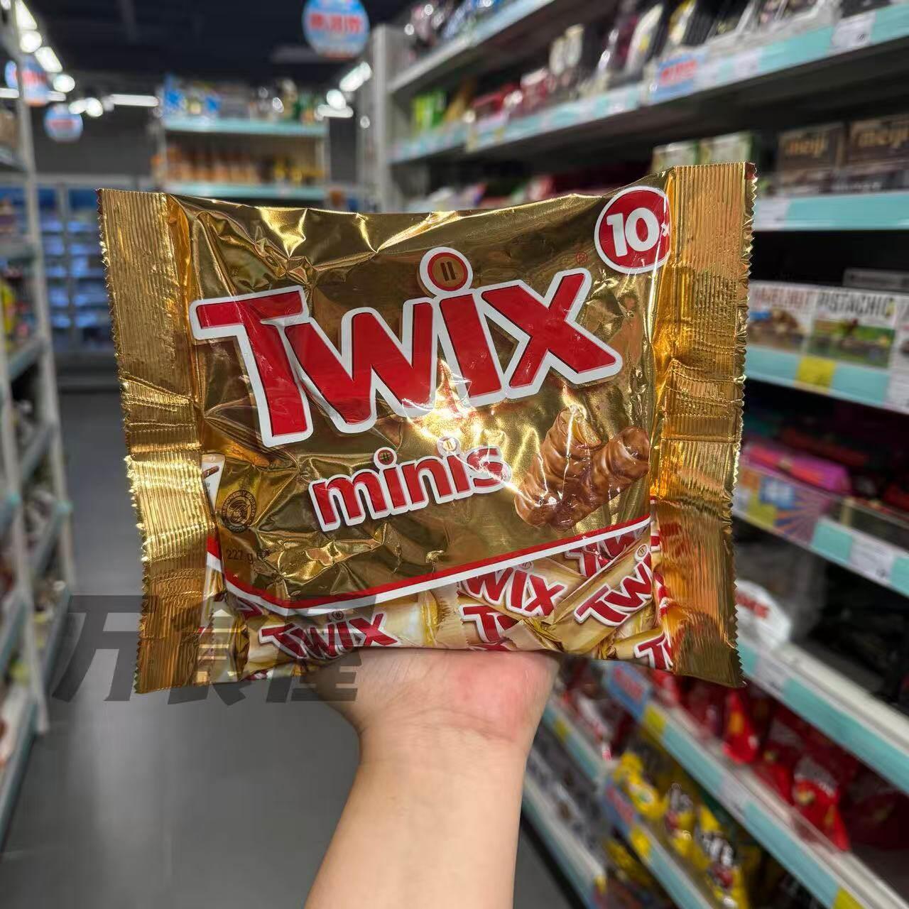 香港代购 Mars Twix玛氏特趣 迷你焦糖夹心巧克力袋装10小条227g