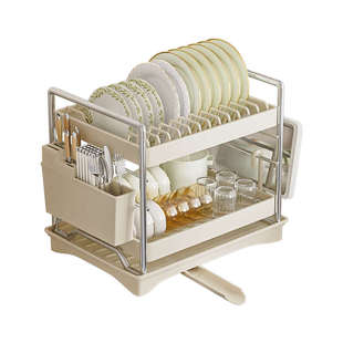 厨房多功能碗碟置物架家用多层台式碗碟碗盘筷粘板沥水碗架收纳架
