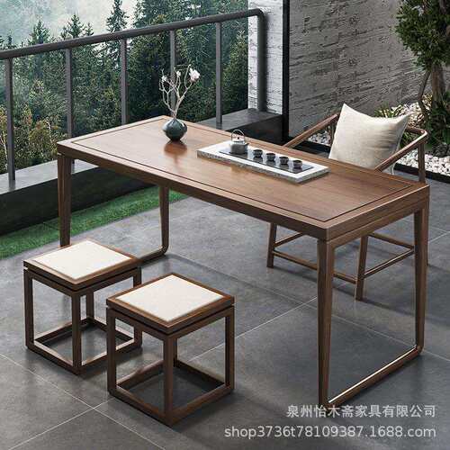 阳台茶桌椅组合轻奢极实木茶功泡茶桌现UEB代艺简约家用小茶夫台