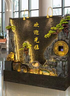 客厅别墅庭院水景水幕墙假山流水喷泉装饰景观造景流水墙背景摆件