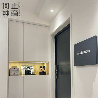 何止钟意黑白简约铝合金电表箱装饰画弱电箱多媒体箱玄关遮挡遮丑