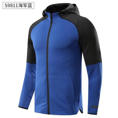 正品健身服男跑运步骑行速干连帽外套春秋夏长季袖动卫衣风衣训练