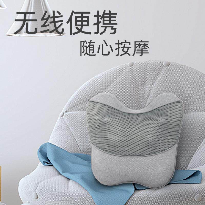 新款电动按摩腰靠多功能充电加热靠垫无线便携腰背部按摩器