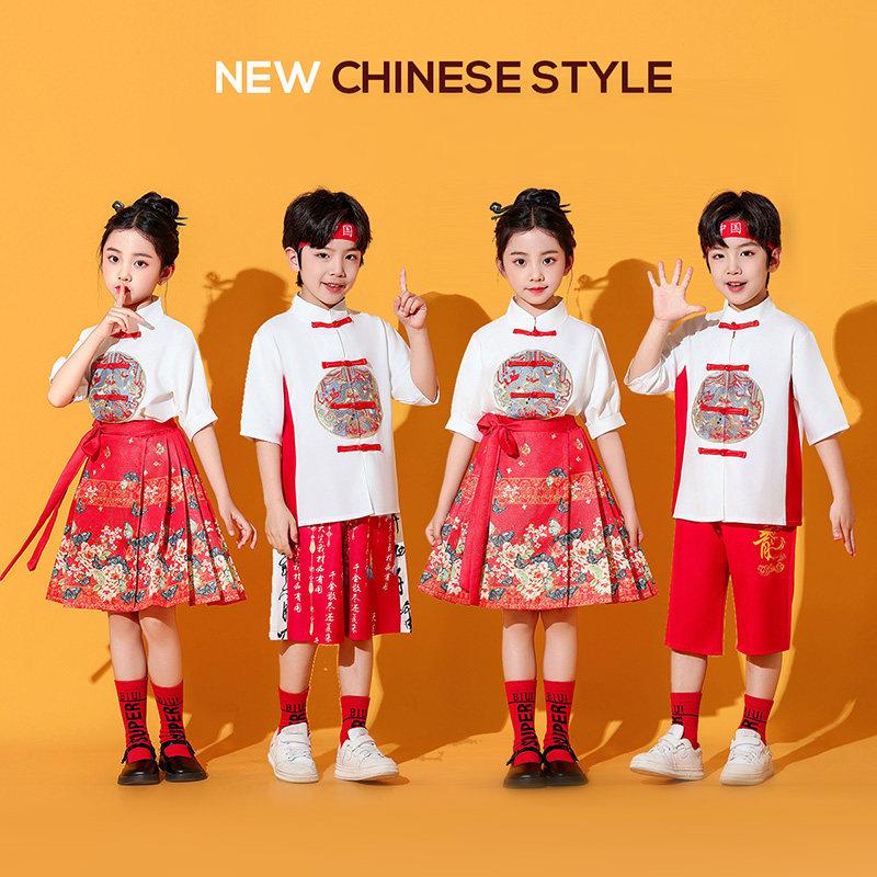 六一儿童演出服幼儿园中国风小学生运动会开幕式啦啦队大合唱班服