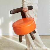 单人沙椅子实木换鞋 凳子小户型发人客724厅旋转大坐靠背休闲椅小