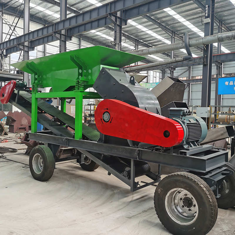 制沙鹅卵石破碎机破碎机水泥块石头青石移动式煤矸石锤机建筑垃圾