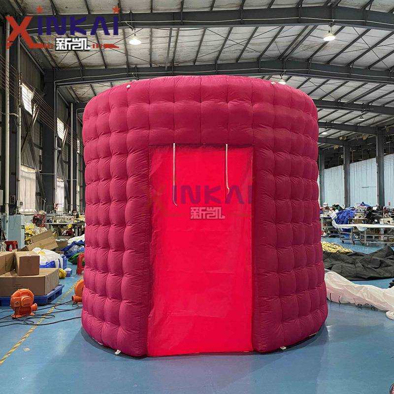 圆形双门灯光照相亭背景幕布户外活动充气背景便携式移动摄影棚