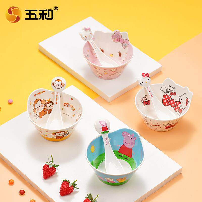 小孩子专用碗儿童餐具套碗小孩宝宝儿童碗防摔防烫大号带手柄吃饭