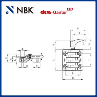 ERS NBK ELESA CFA 铰链高科技聚合体钢质黑色厂家直供 带摩擦闸