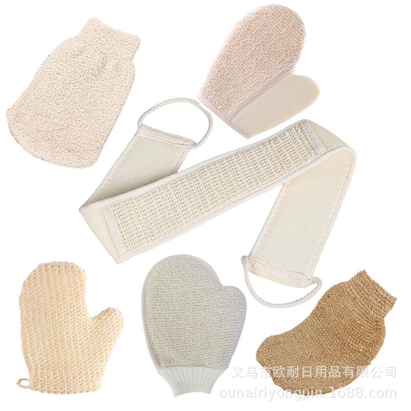 孟麻搓澡巾跨境热销剑麻洗澡手套孟麻拉背条搓背去污清洁皮肤起泡