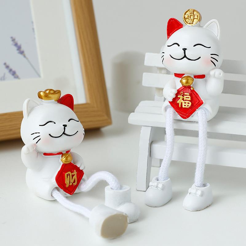 创招财猫吊脚娃娃家装饰品客柜厅酒卧室生日礼居物儿意童房摆设.
