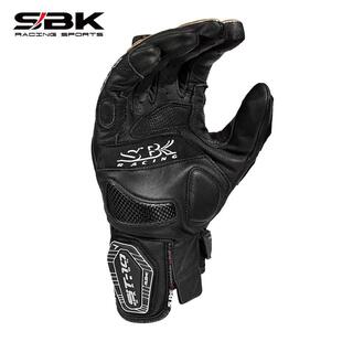 SBK摩托车手套男赛车骑行越野碳纤维防撞春夏秋季防护真皮ST-10