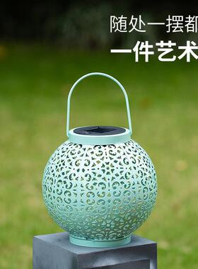 阳庭花园户外装饰太能防水铁艺镂空院光影灯笼阳台提小手夜DS1350