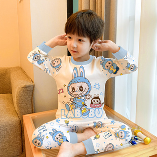 家居服套装 儿童拉布布睡衣男孩纯棉2026春秋新款 男女童宝宝秋衣裤