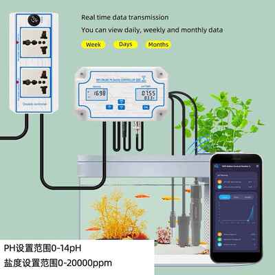 正品鱼缸水族值水质ph/tds值器EC值//盐度/温度长期监测酸碱度测