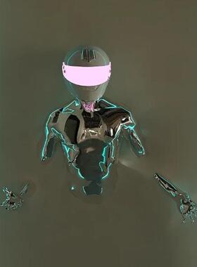 电镀人物穿墙理发美容店墙上雕塑 酒吧会所KTV墙面壁挂装饰摆件