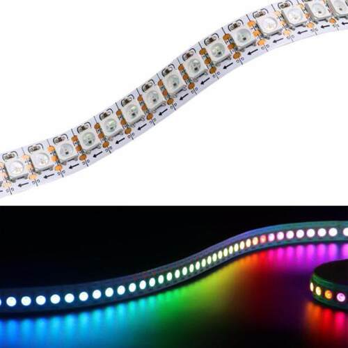 新款直销LED2812幻彩灯带5V低压144灯 可编程户外裸板/滴胶跑马装