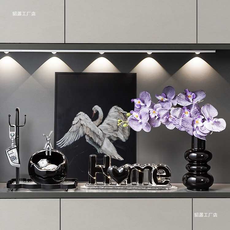 玄关钥匙收纳摆件入户进门口鞋柜锁匙轻奢装饰品乔迁新居礼品