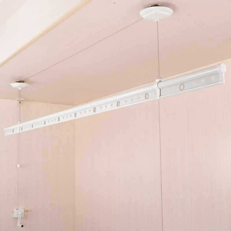 手摇晾衣架单杆式手动升降阳台单根小户型顶装自动伸缩凉晒被子杆