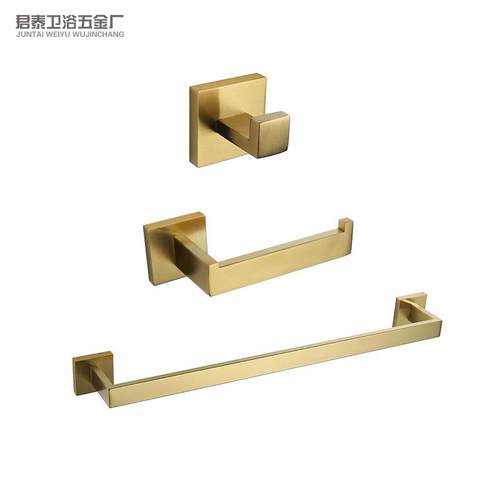 厂家直销395604不锈钢挂件装套架黑色方毛巾浴室挂件形不锈钢纸巾