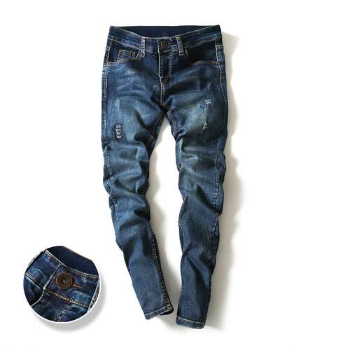 Men Male Casual Skinny Jeans Pants Slim Fit Jeans Trousers