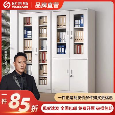 欧奈斯钢制文件柜铁皮柜办公档案柜资料柜财务凭证带锁更衣柜玻璃