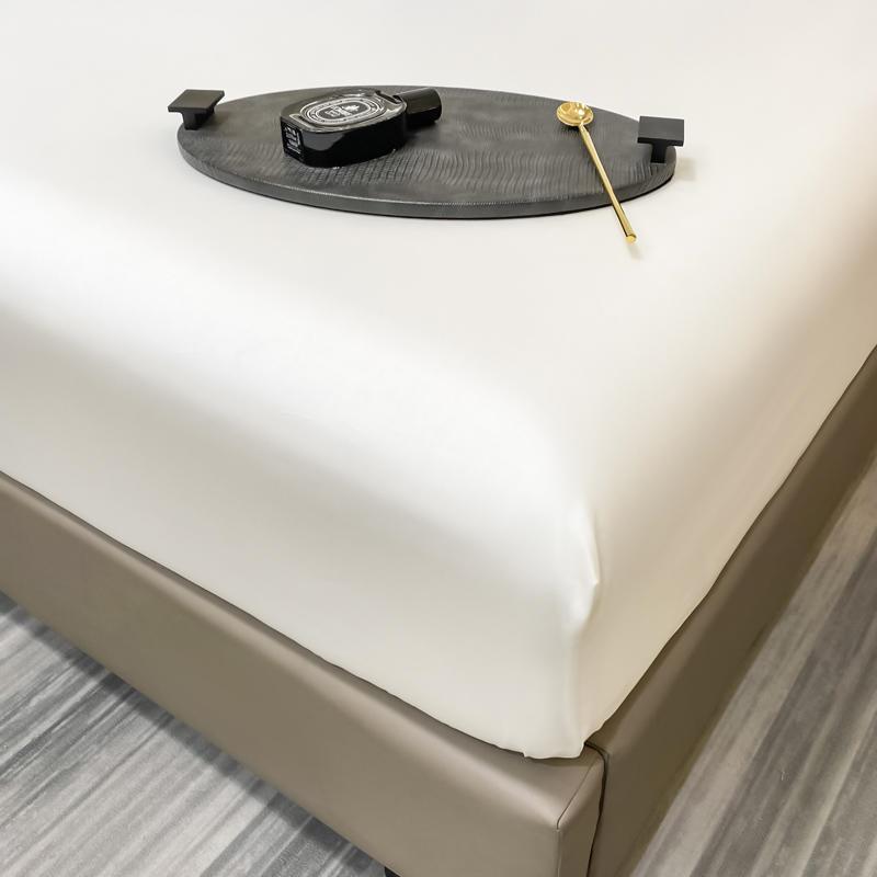 新款6笠套0支长绒棉床笠三件单套XX简约纯色床品枕床单