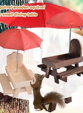 Pet Feeder Wooden Bird Squirrel Feeder Functional Pet