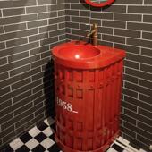 LOFT复古工业风洗手盆酒吧艺术洗手台民宿店创意立柱盆个性 洗手池