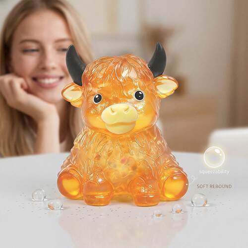 Glitter Cow Squeeze Toy - Sensory Squeeze Toy for Stress Rel