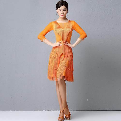 正品妹姿彩拉丁2舞专业表演比赛服装女成年人025新苏款性感流连出