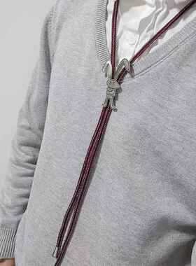 嬉皮兔骑士原创搞怪倒八眉小兔bolo波洛领带白铜项链夏季搭配