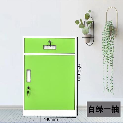 钢制密码文件柜办公家用储物柜铁皮抽屉书柜资料柜带锁的彩色矮柜