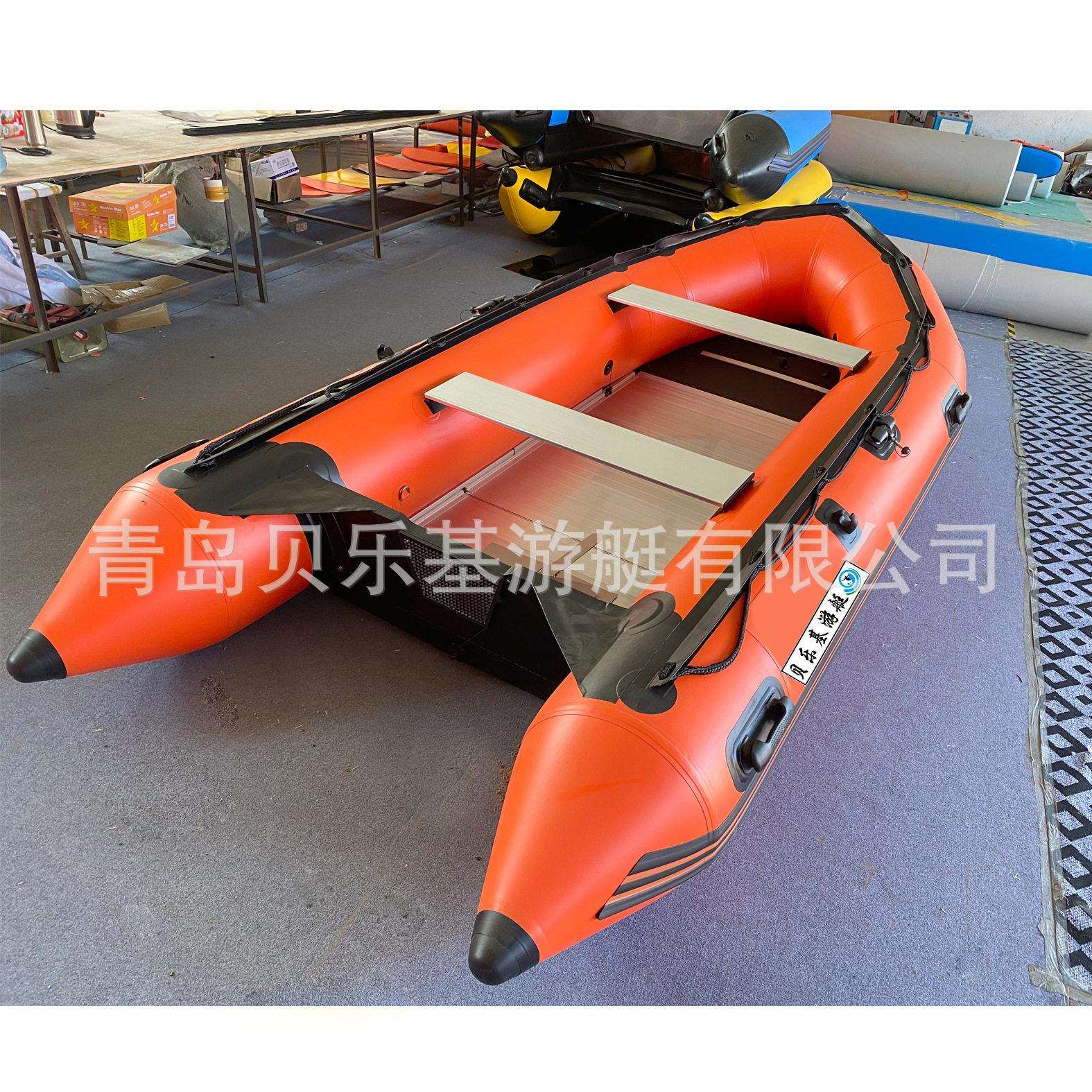 EMS380户外加厚钓鱼船成人艇硬底橡皮艇镀锌皮划艇厂家直营