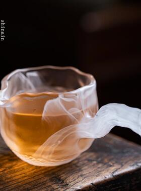 拾念古法冰冻烧大号侧把公道杯琉璃公杯茶海防烫分茶杯玻璃分茶器