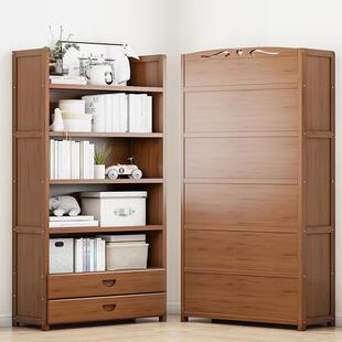 书架置物架落地多层简易桌上收纳架实木小书柜桌面客厅学生省空间