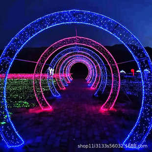 LED圆弧拱门造型灯商场创意美陈灯节日场景灯灯光节景观异型灯具