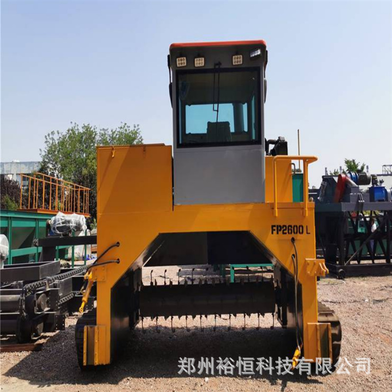 猪粪二次处理履带式翻堆机 自动调整平衡 生活垃圾翻推设备