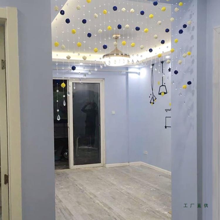 北欧水晶珠帘客餐厅过道隔断帘玄关卧室少女装饰家用门帘子免打孔