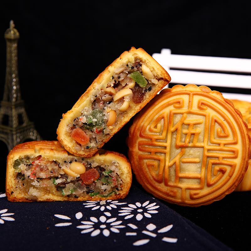 新货【100克】广式月饼老五仁月饼老式五仁月饼散装多口味月饼