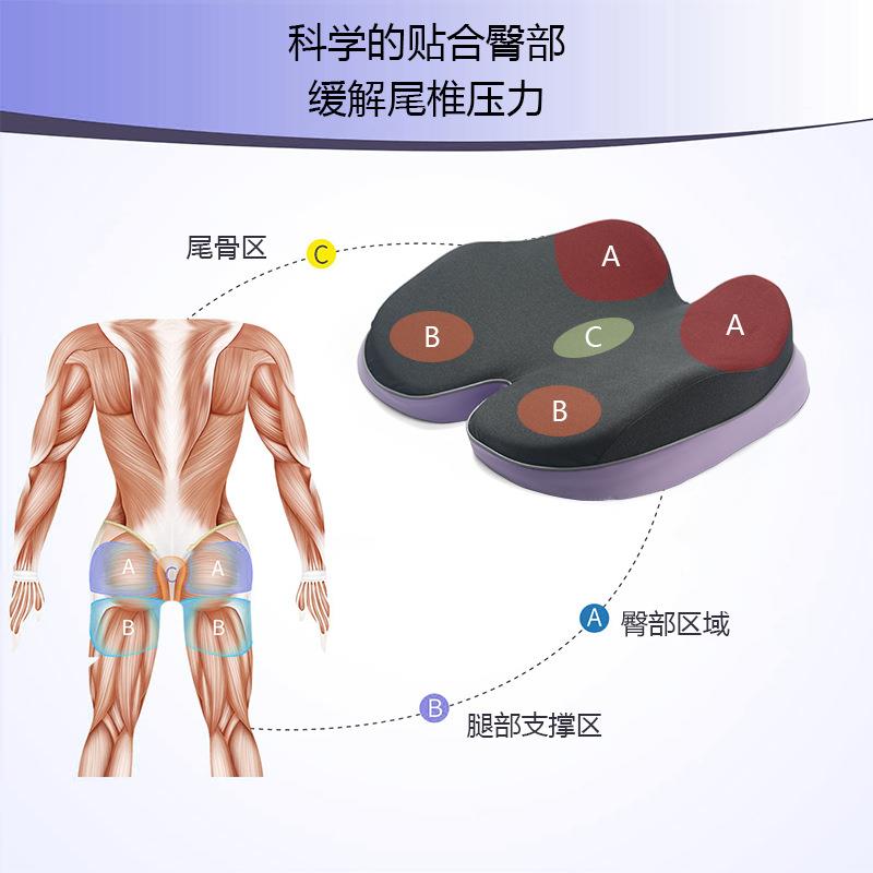跨境双层坐垫记忆棉办公室久坐不累学生人体工学美臀垫椅子屁股垫