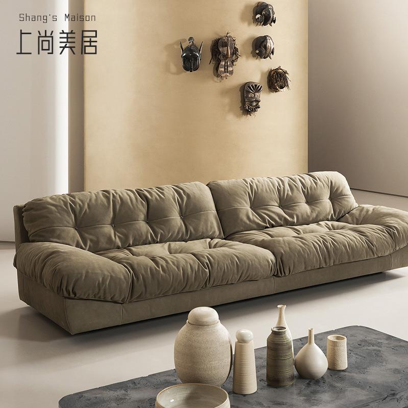 云朵沙发设计师款意式极简羽绒磨砂布沙发客厅小户型网红布艺沙发