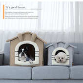 狗窝拆洗房子床猫屋屋四季 狗窝猫狗帐篷窝 通用宠物可狗秋冬季
