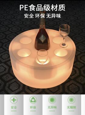 酷擎LED圆形酒托酒吧发光酒架酒吧KTV红酒啤酒发光塑料七彩酒具